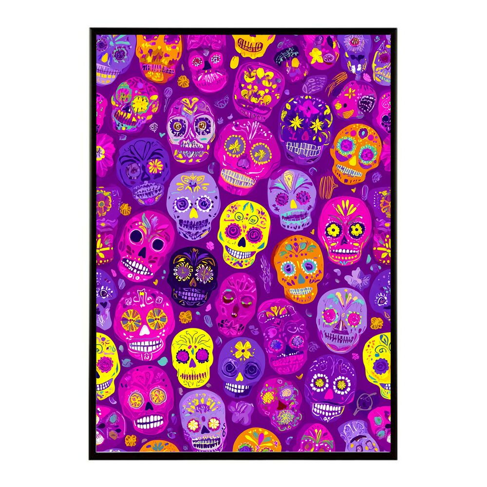 A0サイズ（約84x119cm）】【lm-poster-5193】【フレーム付き】ドクロ