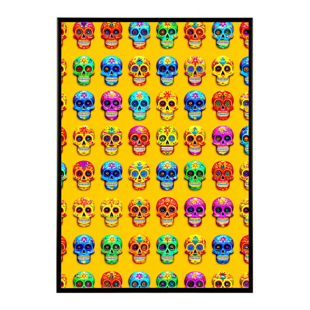 A1サイズ（約59x84cm）】【lm-poster-5194】【フレーム付き】ドクロ