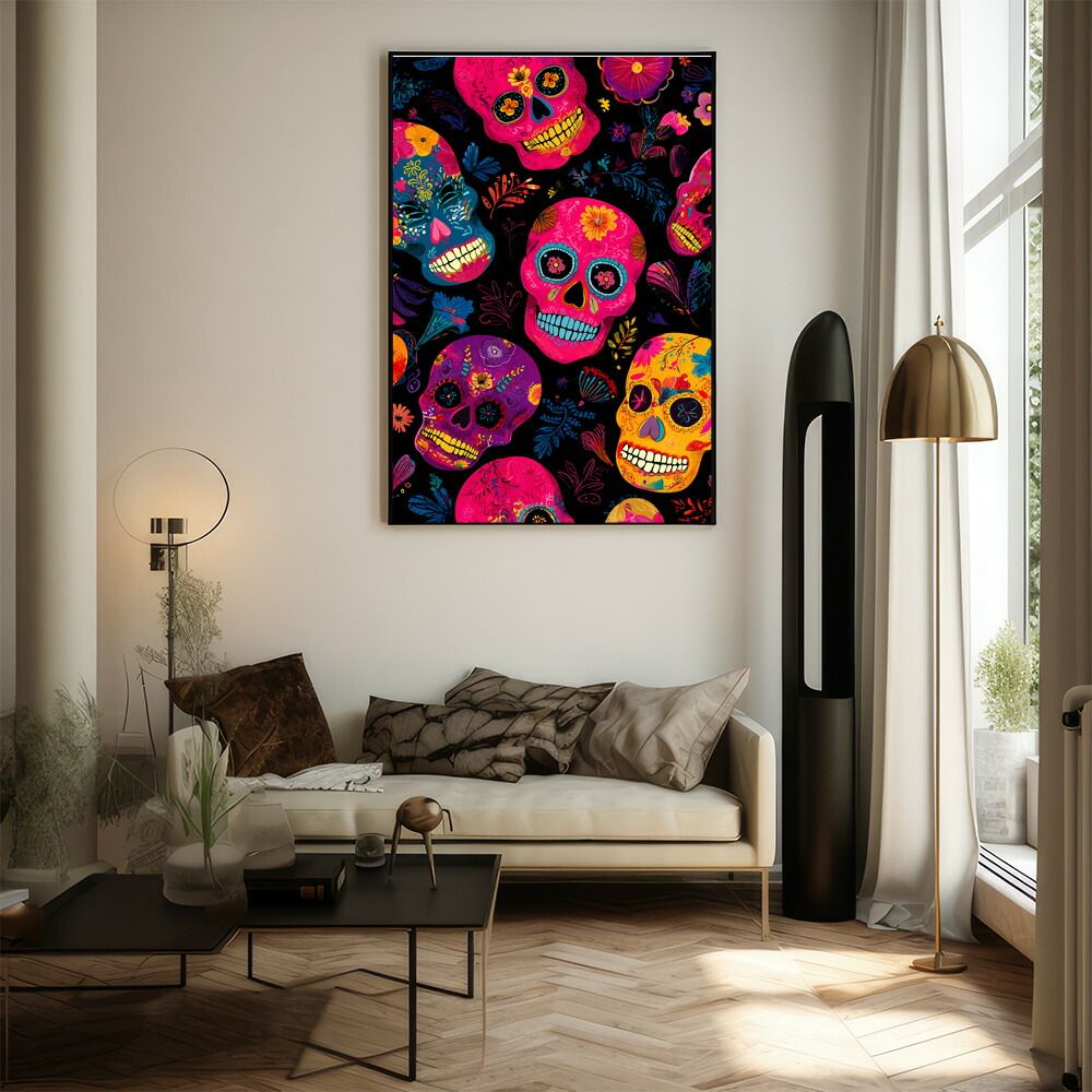 B1サイズ（約73x103cm）】【lm-poster-5199】【フレーム付き】ドクロ