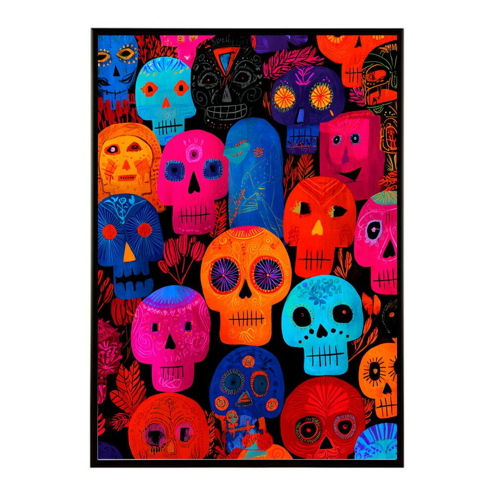 A2サイズ（約42x59cm）】【lm-poster-5200】【フレーム付き】ドクロ