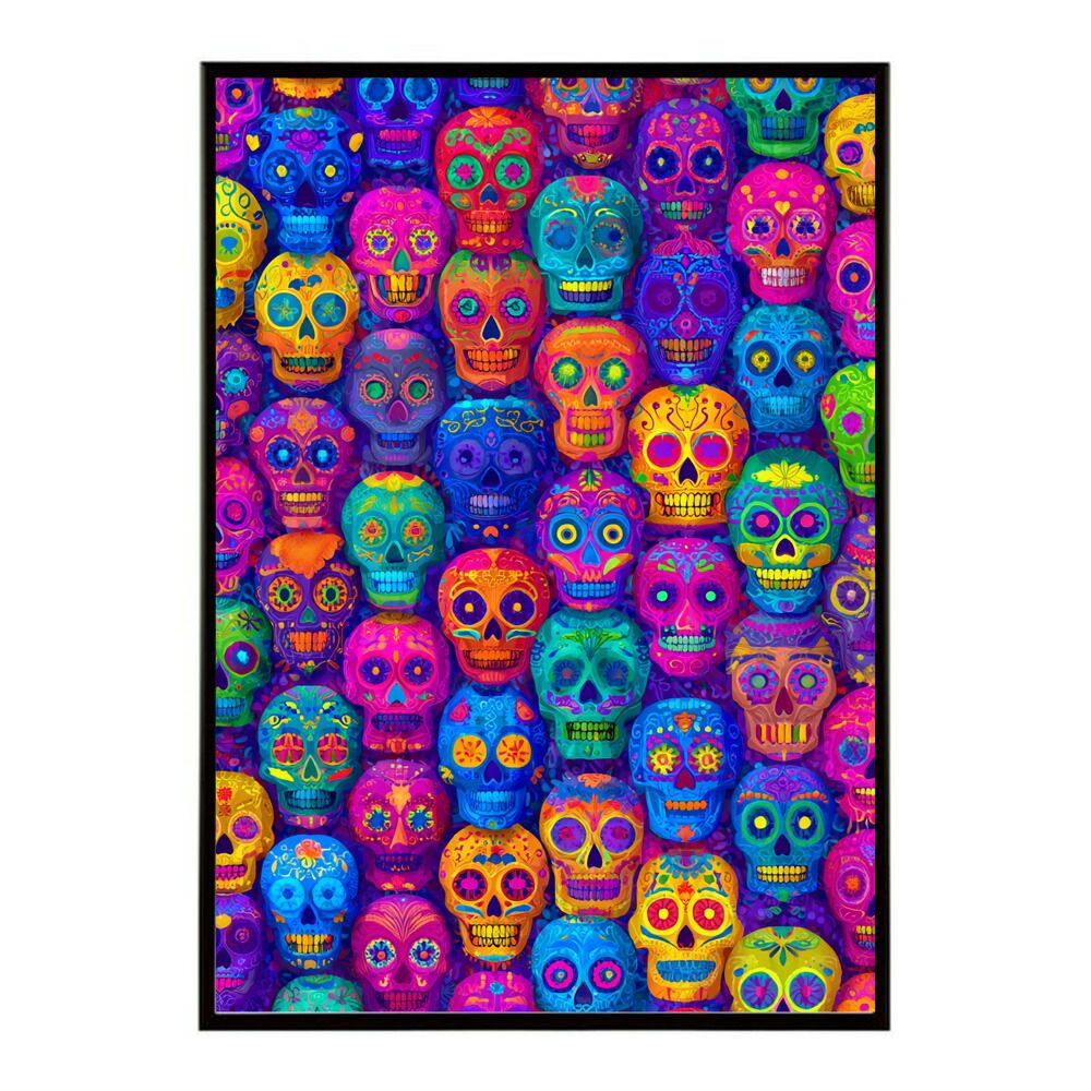 A1サイズ（約59x84cm）】【lm-poster-5203】【フレーム付き】ドクロ