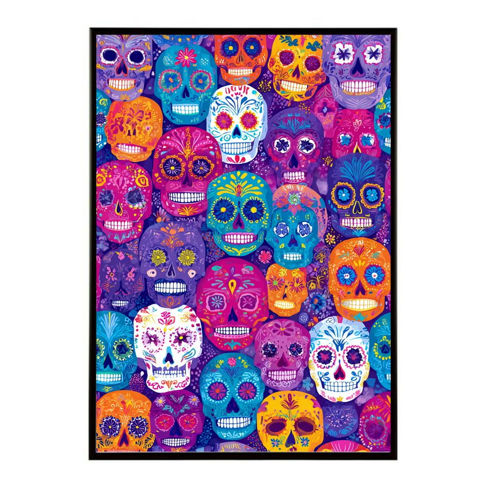 B2サイズ（約51x73cm）】【lm-poster-5208】【フレーム付き】ドクロ