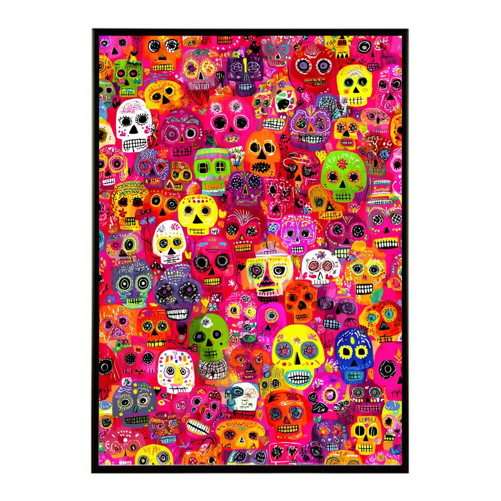 B2サイズ（約51x73cm）】【lm-poster-5210】【フレーム付き】ドクロ