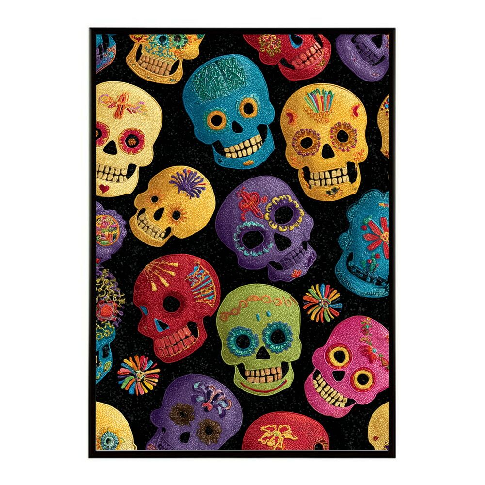 B2サイズ（約51x73cm）】【lm-poster-5212】【フレーム付き】ドクロ