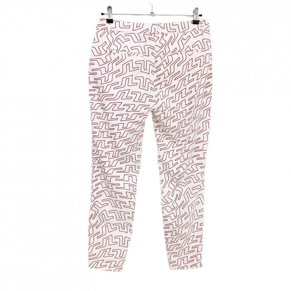 超美品】ジェイリンドバーグ パンツ 白×レッド ロゴ総柄 メンズ 28