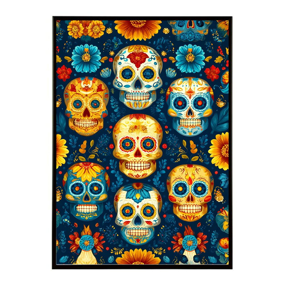 A1サイズ（約59x84cm）】【lm-poster-5221】【フレーム付き】ドクロ