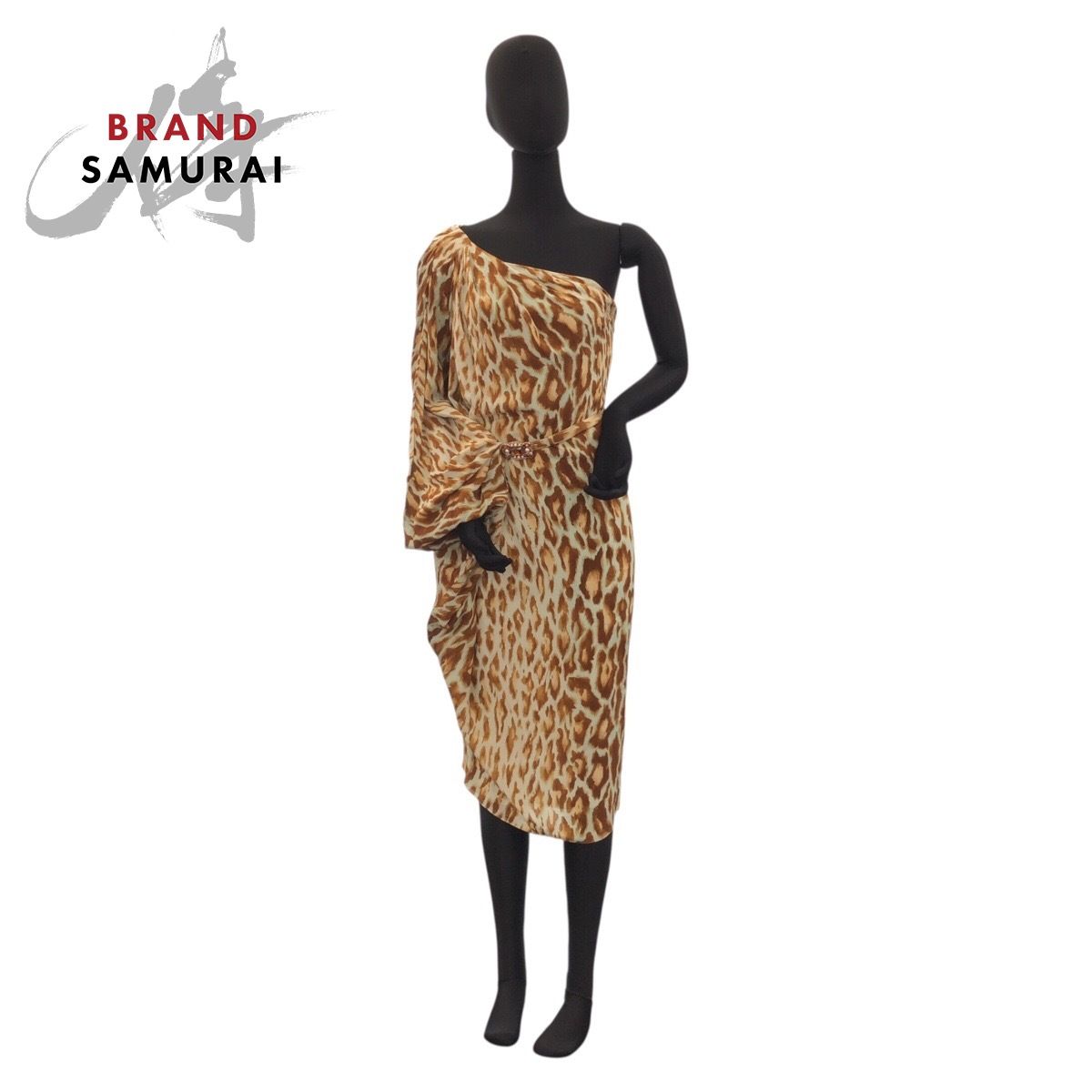 Dior ディオール レオパードプリントドレス サイズ38 ブラウン ホワイト ベージュ シルク ワンピース ドレス レディース 505993