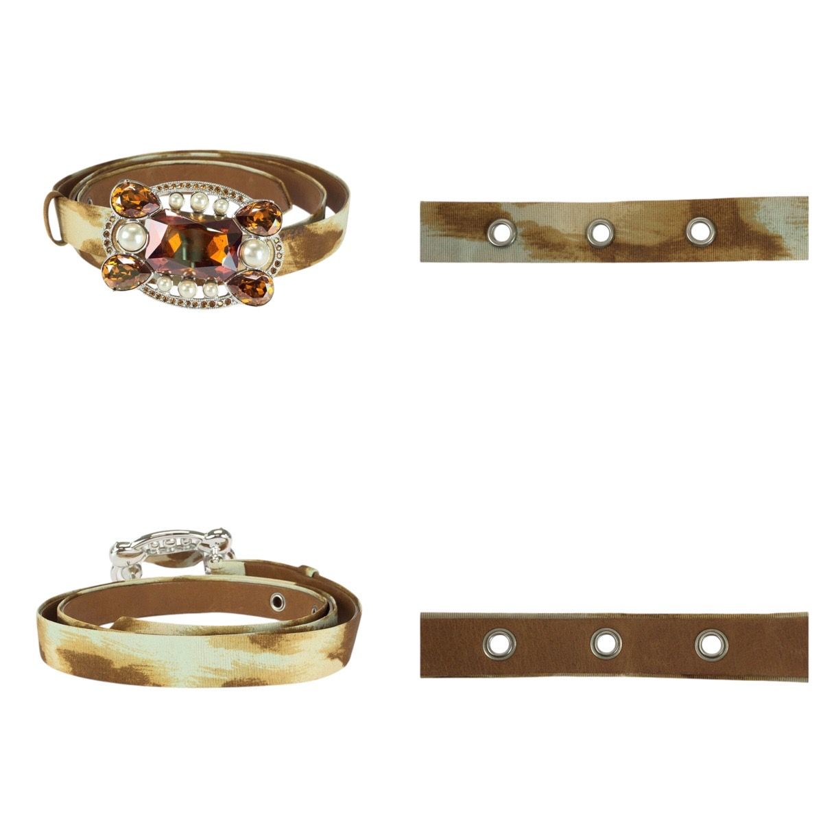  Dior ディオール レオパードプリントドレス サイズ38 ブラウン ホワイト ベージュ シルク ワンピース ドレス レディース 505993 長袖 七分袖 ひざ丈ワンピース