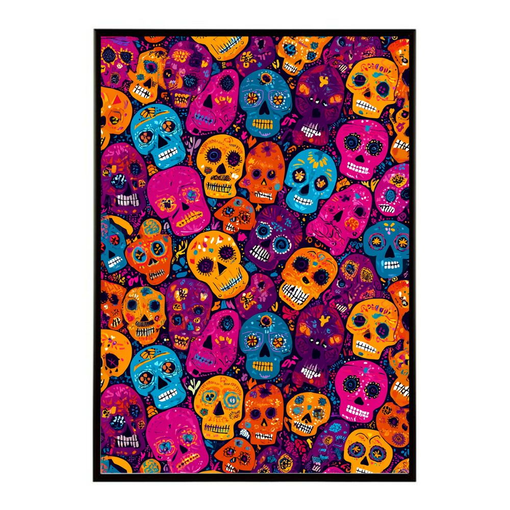 A1サイズ（約59x84cm）】【lm-poster-5226】【フレーム付き】ドクロ