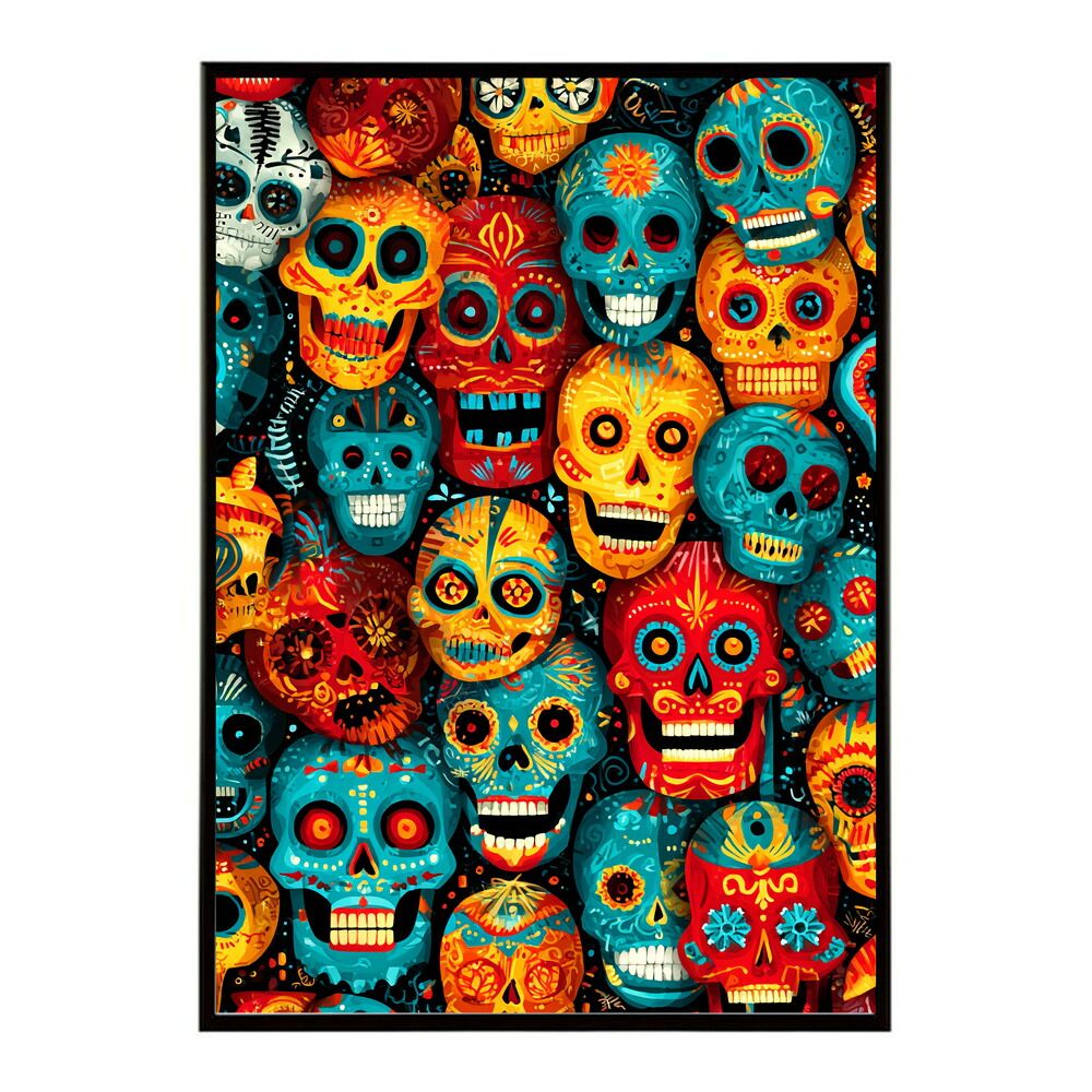 B4サイズ（約25x36cm）】【lm-poster-5233】【フレーム付き】ドクロ