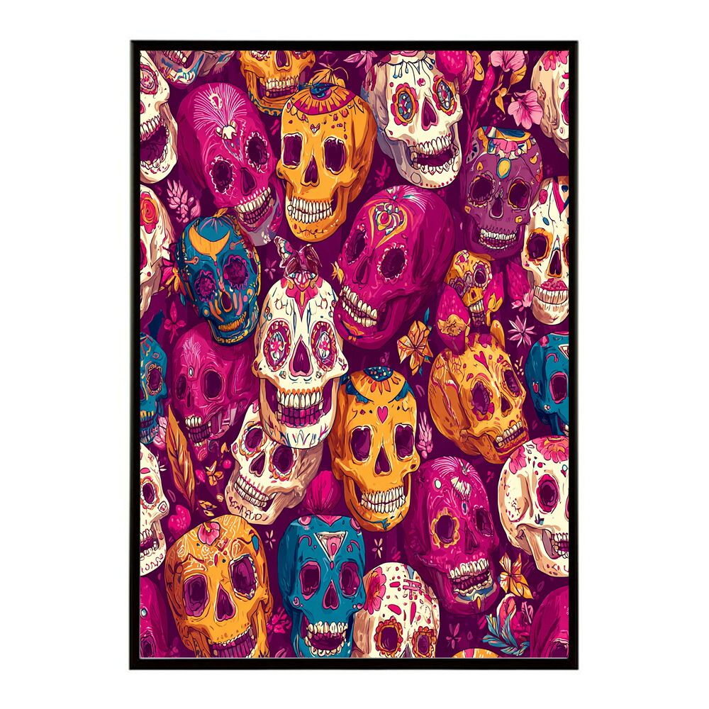 B2サイズ（約51x73cm）】【lm-poster-5235】【フレーム付き】ドクロ