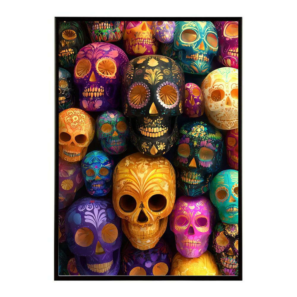 B4サイズ（約25x36cm）】【lm-poster-5241】【フレーム付き】ドクロ