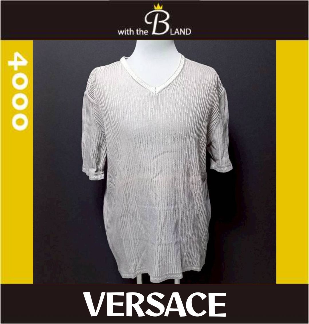 VERSACE ヴェルサーチ 半袖 シースルー グレー VERSACE ヴェルサーチ 半袖 シースルー グレー