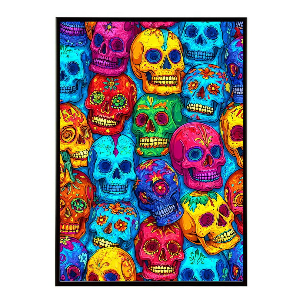 A1サイズ（約59x84cm）】【lm-poster-5250】【フレーム付き】ドクロ