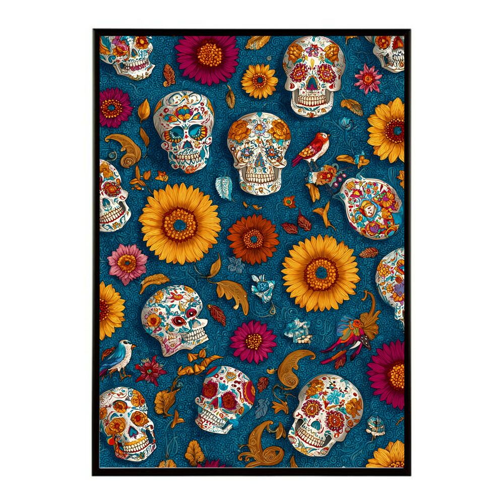 B2サイズ（約51x73cm）】【lm-poster-5252】【フレーム付き】ドクロ