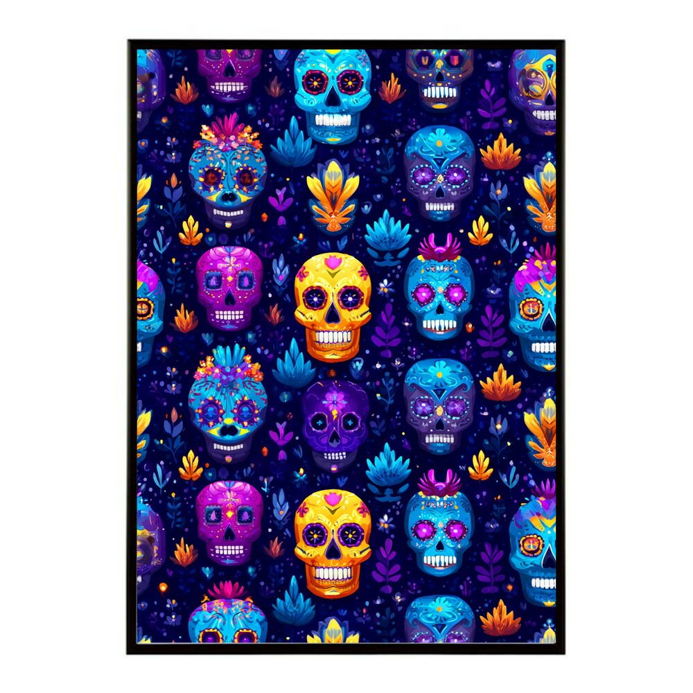 A1サイズ（約59x84cm）】【lm-poster-5253】【フレーム付き】ドクロ