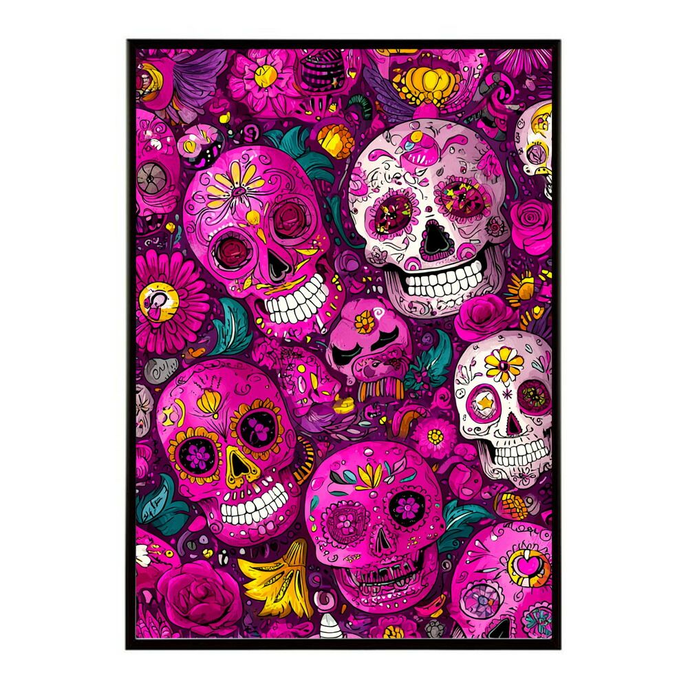 B2サイズ（約51x73cm）】【lm-poster-5244】【フレーム付き】ドクロ