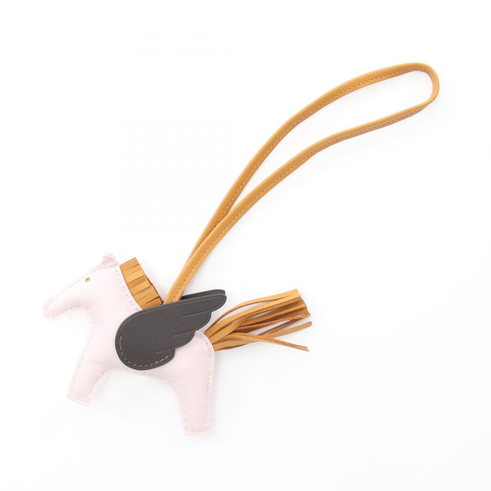 エルメス HERMES チャーム ロデオペガサスPM モーヴペール セサミ エベンヌ レザー カーフ 牛革 レディース