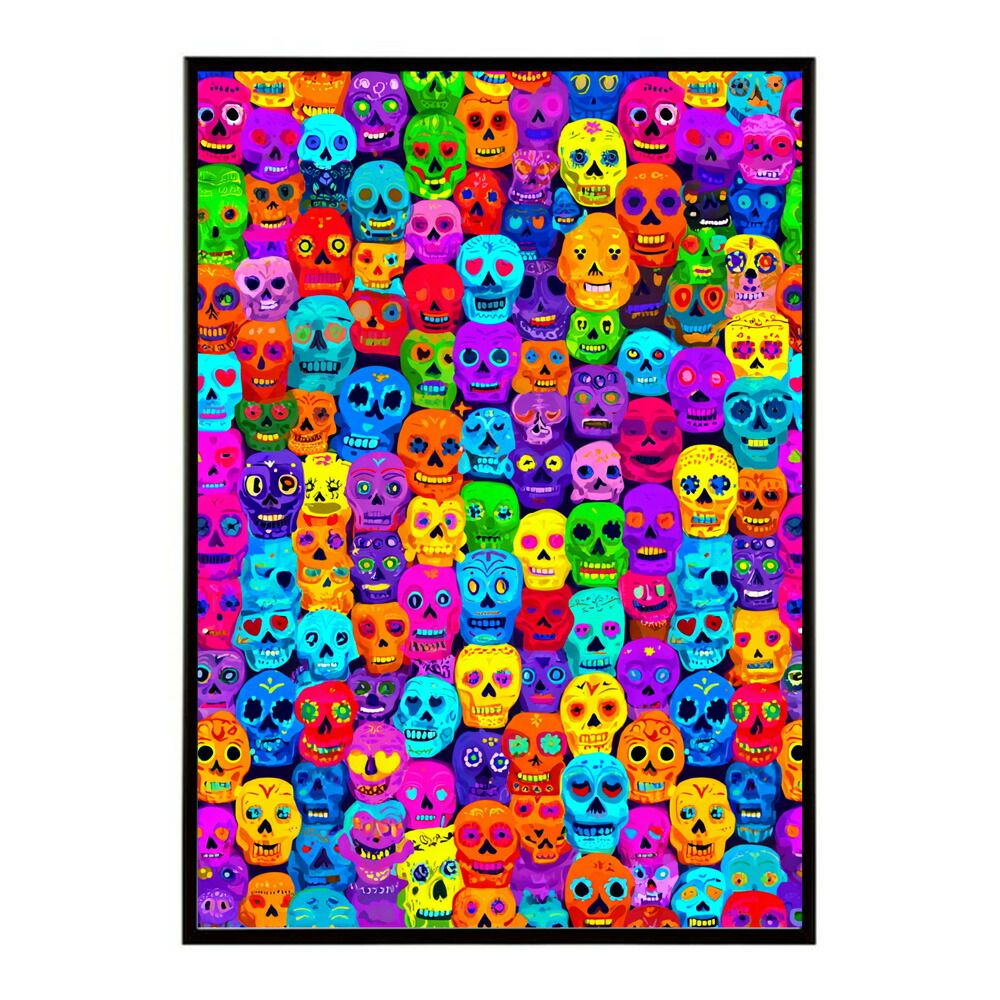 A0サイズ（約84x119cm）】【lm-poster-5267】【フレーム付き】ドクロ