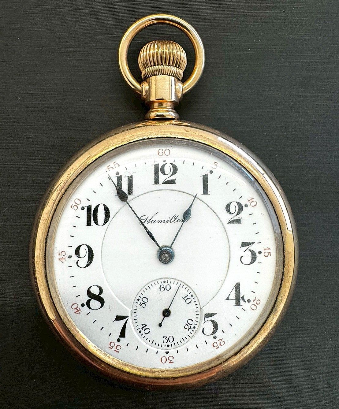 稼働品 HAMILTON ハミルトン 懐中時計 スモセコ 手巻き