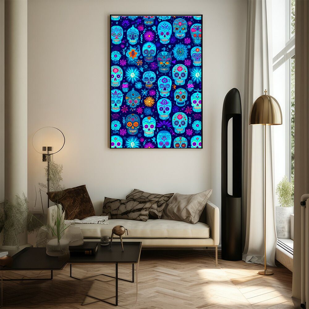 A1サイズ（約59x84cm）】【lm-poster-5476】【フレーム付き】ドクロ