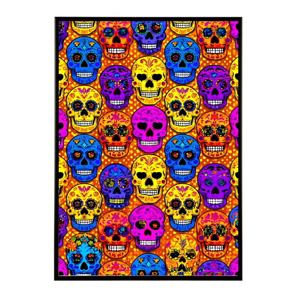 A1サイズ（約59x84cm）】【lm-poster-5295】【フレーム付き】ドクロ
