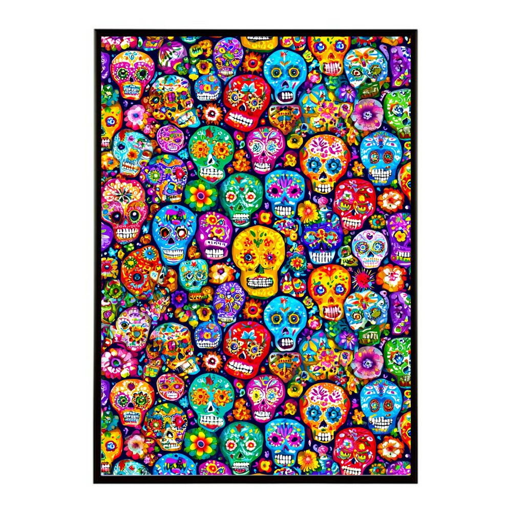 B4サイズ（約25x36cm）】【lm-poster-5297】【フレーム付き】ドクロ