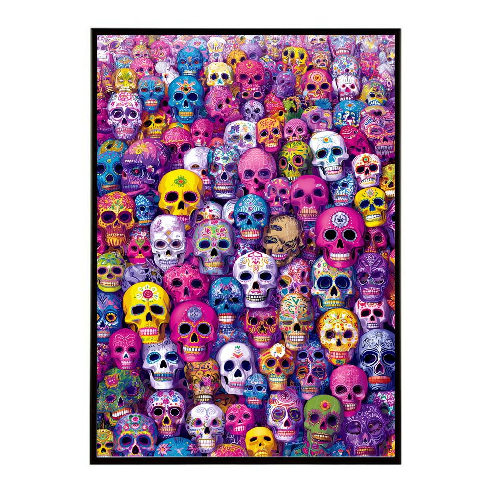 B4サイズ（約25x36cm）】【lm-poster-5302】【フレーム付き】ドクロ