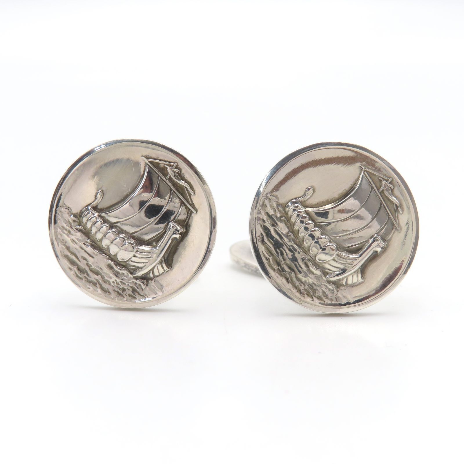 GEORG JENSEN ジョージ ジェンセン カフスボタン SV925 船モチーフ 銀