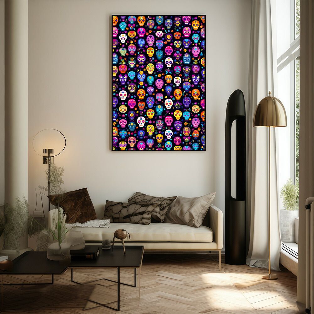 A1サイズ（約59x84cm）】【lm-poster-5319】【フレーム付き】ドクロ