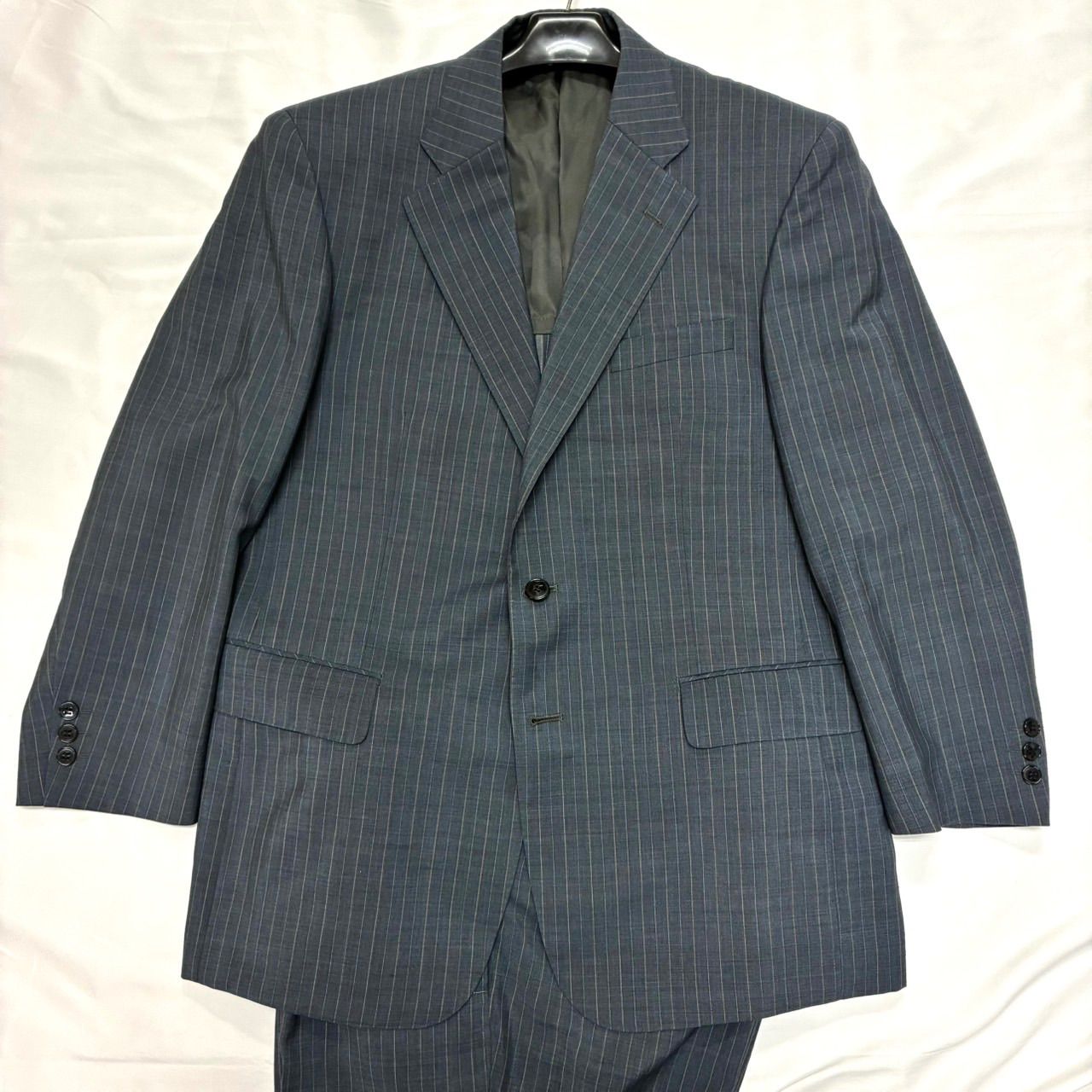 Ermenegildo Zegna ゼニア ストライプ ウールセットアップスーツ 美品】スーツ TOMORROW LAND ゼニア ストライプ セットアップ 紺