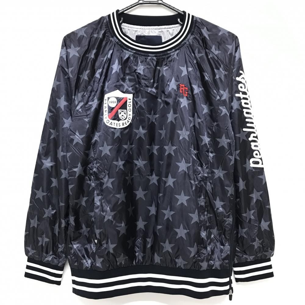 美品】パーリーゲイツ スニード ネイビー×グレー 星総柄 蓄熱裏地