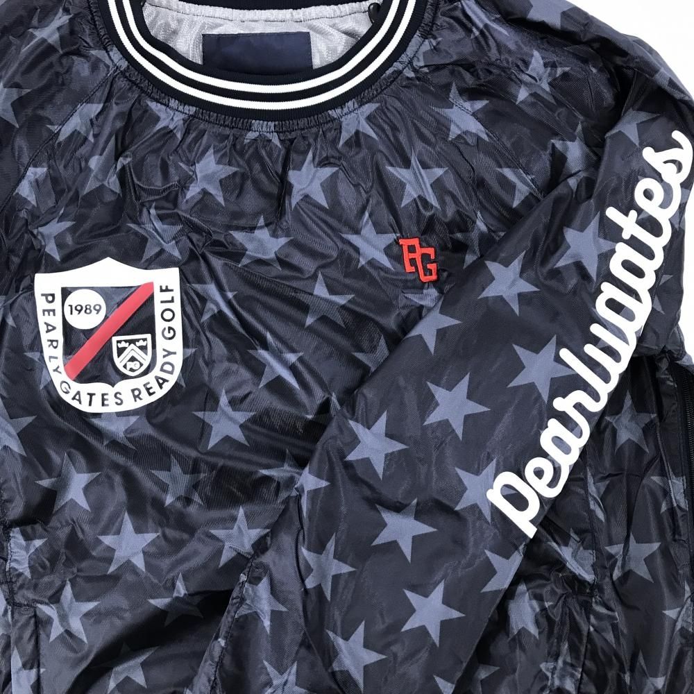 美品　正規品　パーリーゲイツ　レディース　スニード　ブルゾン　撥水　蓄熱　1 美品】パーリーゲイツ スニード ネイビー×グレー 星総柄 蓄熱裏地