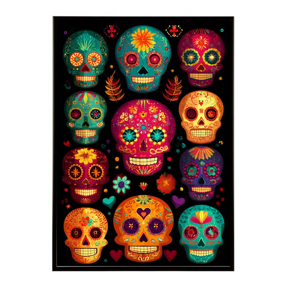 A1サイズ（約59x84cm）】【lm-poster-5334】【フレーム付き】ドクロ