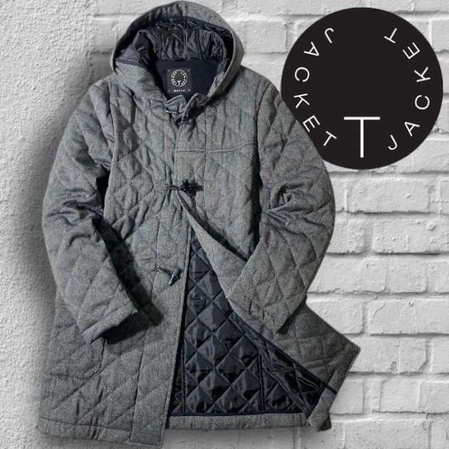 T JACKET by TONELLO ティージャケット バイ トネッロ イタリア製 DUFFLE COAT 中綿キルティング フーデッド ダッフルコート 定価8 5万 グレー 088 41031 w 01