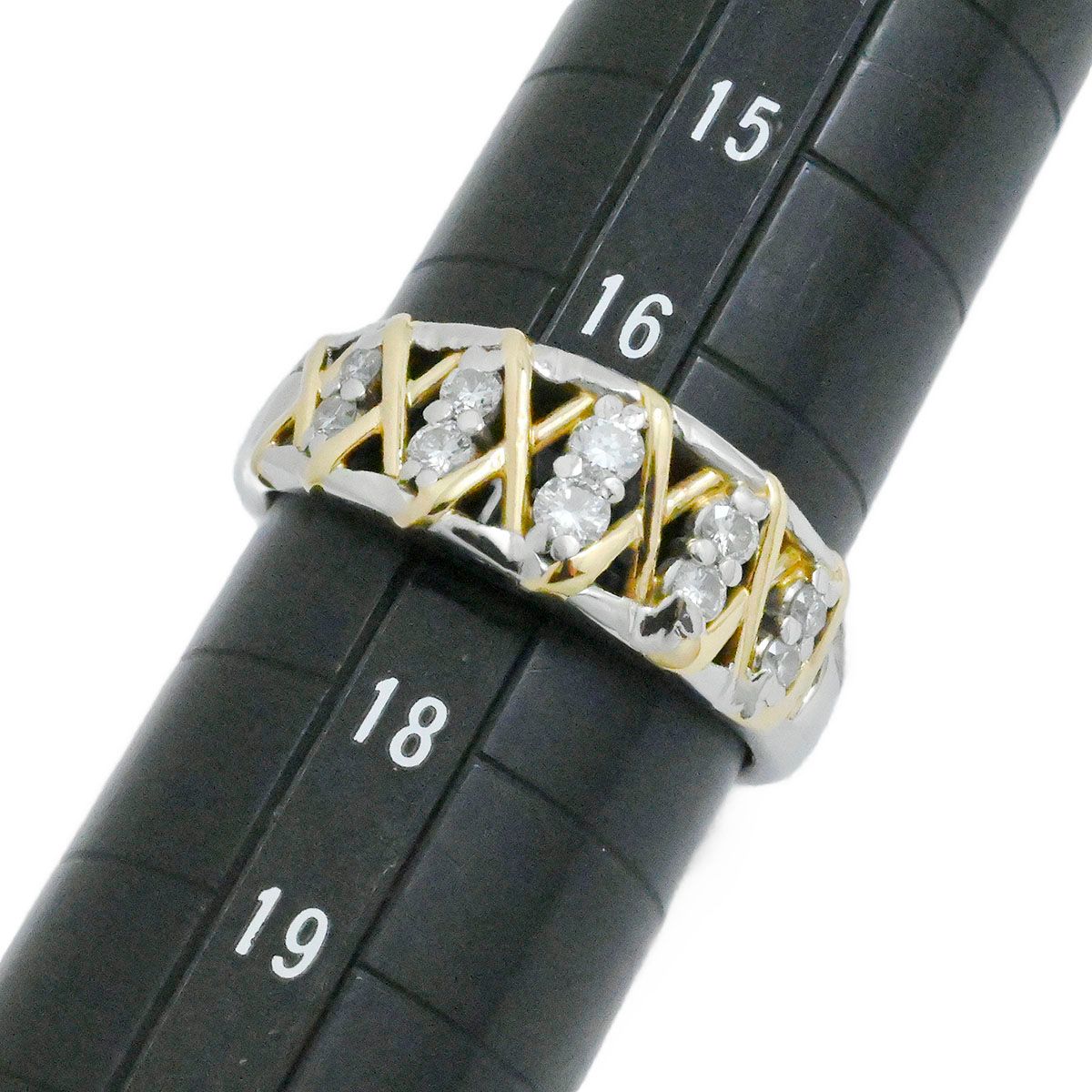星の砂 HOSHINOSUNA K18YG/PT900 ダイヤ0.39ct イエローゴールド 