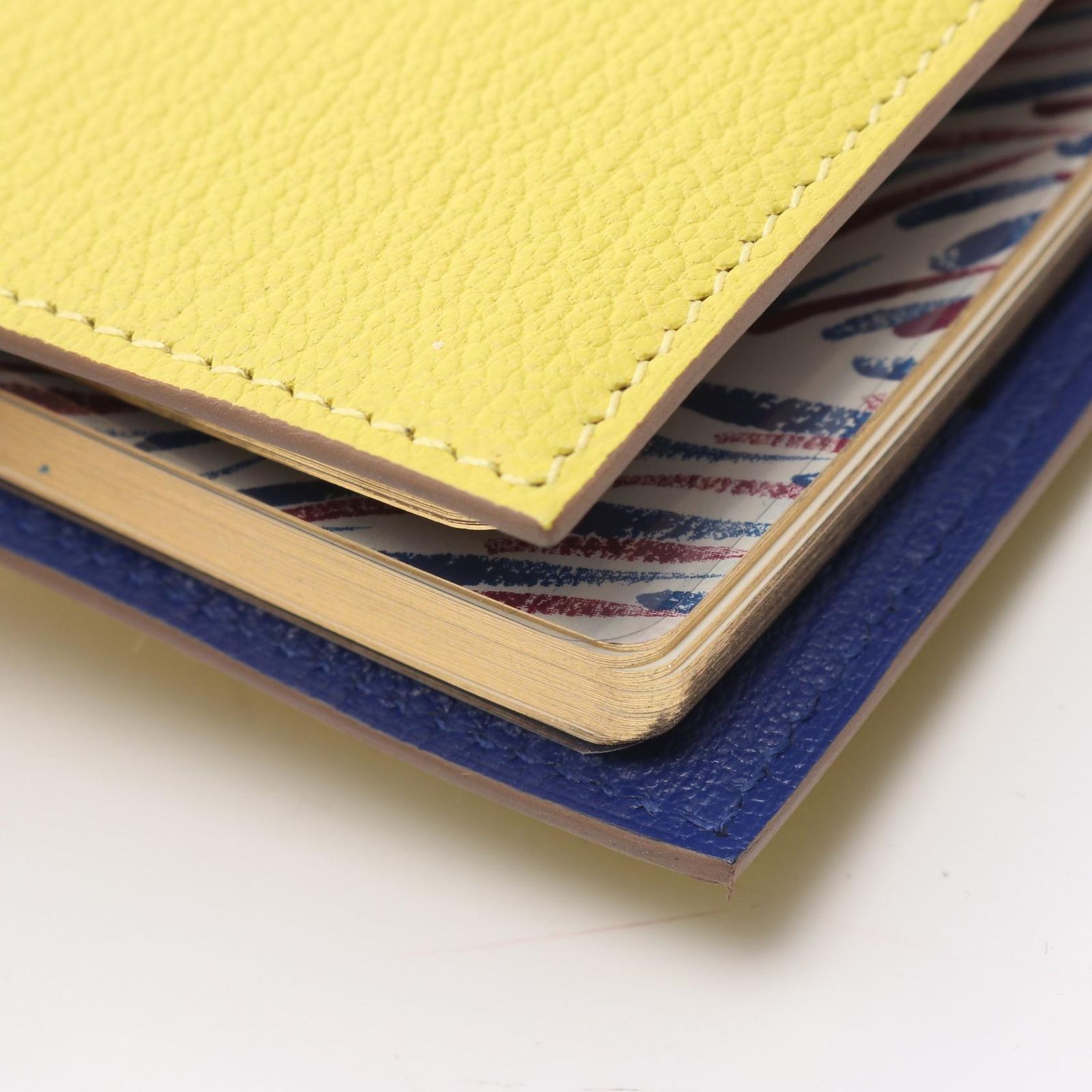  エルメス HERMES 手帳カバー アジェンダ ヴィジョン2 ライム ブルーロワイヤル レザー レディース A その他 小物