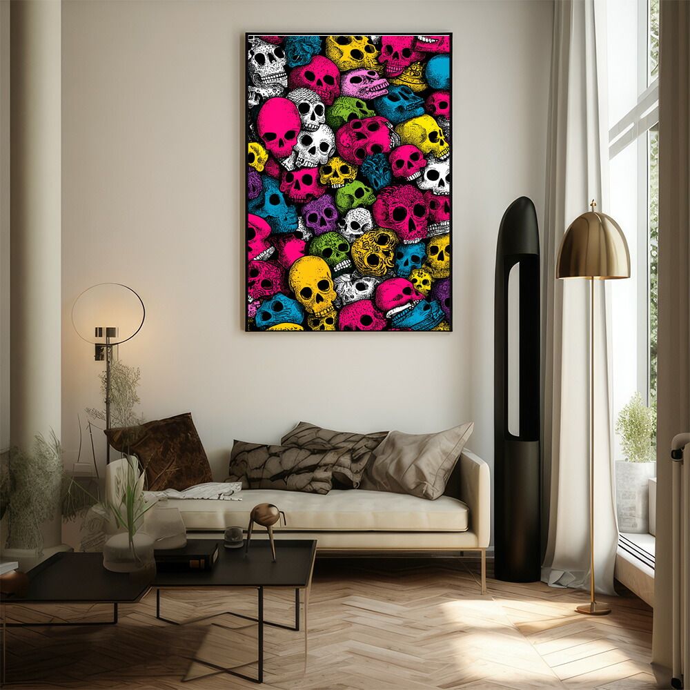 A1サイズ（約59x84cm）】【lm-poster-5343】【フレーム付き】ドクロ