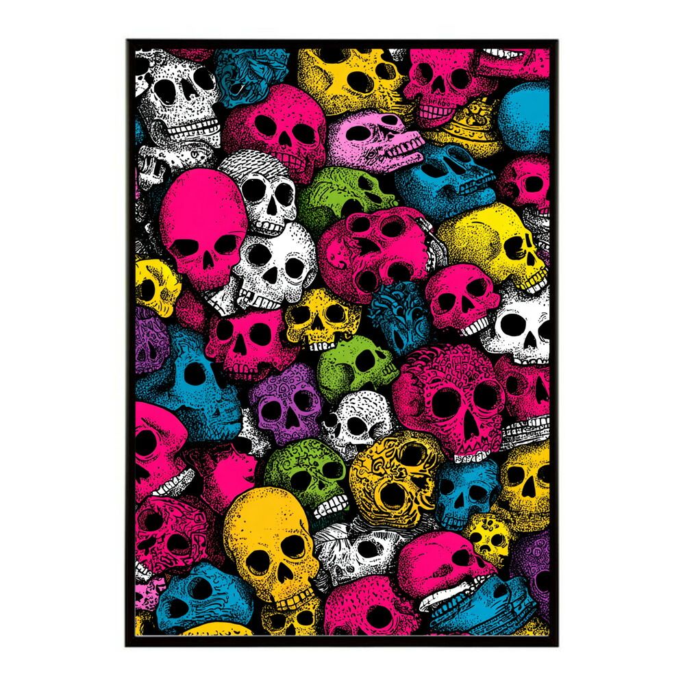 A1サイズ（約59x84cm）】【lm-poster-5343】【フレーム付き】ドクロ