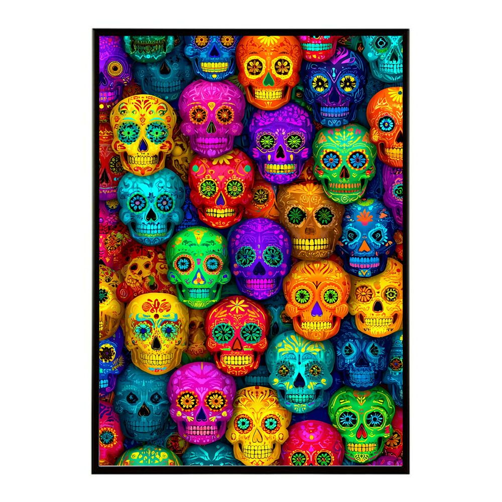 A1サイズ（約59x84cm）】【lm-poster-5376】【フレーム付き】ドクロ