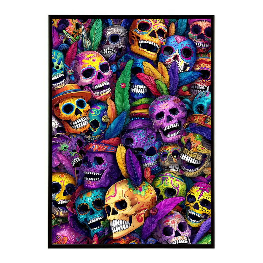 A2サイズ（約42x59cm）】【lm-poster-5388】【フレーム付き】ドクロ