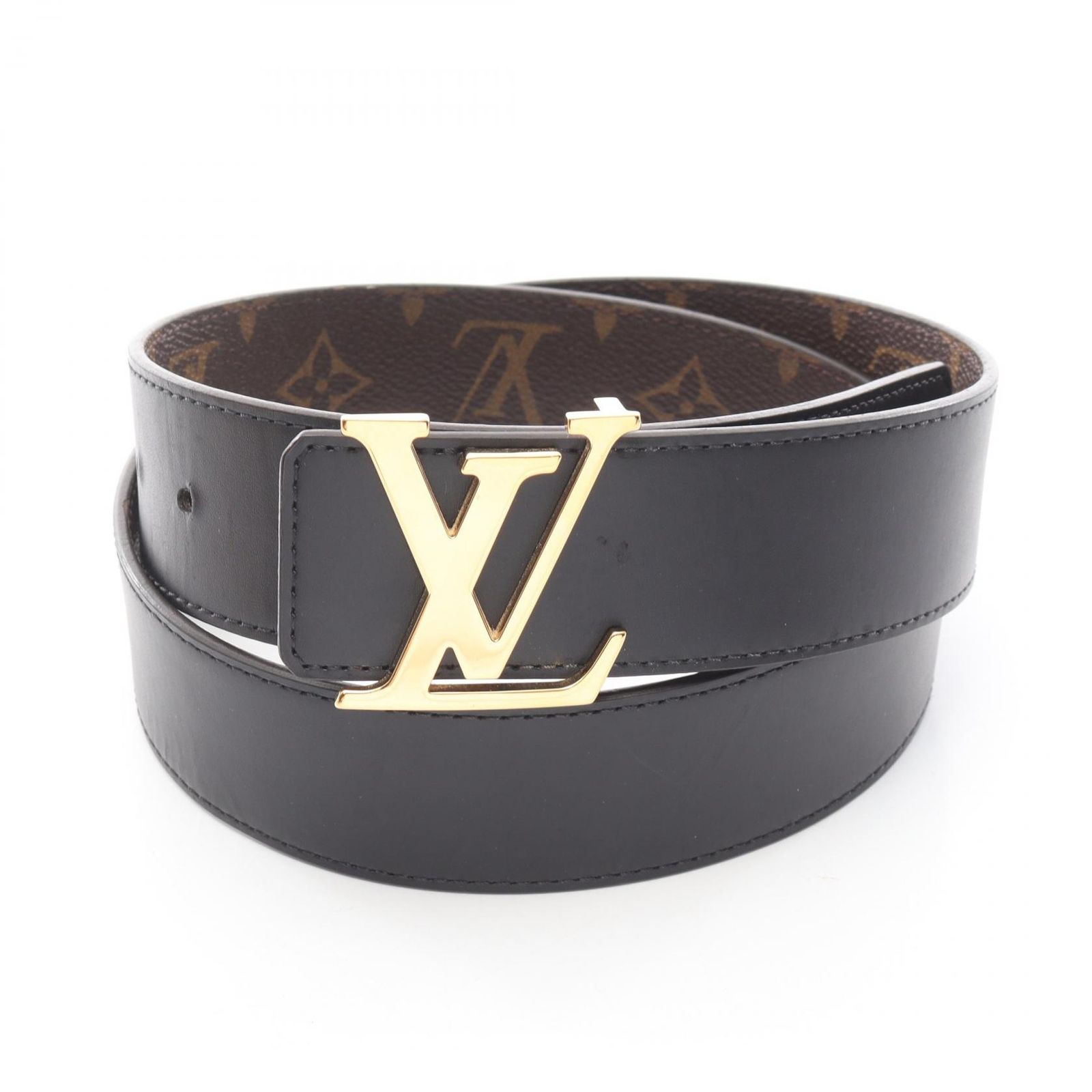  ルイ ヴィトン LOUIS VUITTON ベルト サンチュール LVイニシャル M 0566 レザー メンズ B ベルト 小物