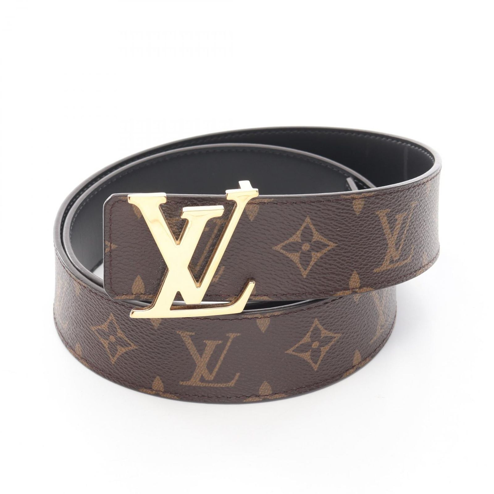 ルイ ヴィトン LOUIS VUITTON ベルト サンチュール LVイニシャル M 0566 レザー メンズ B