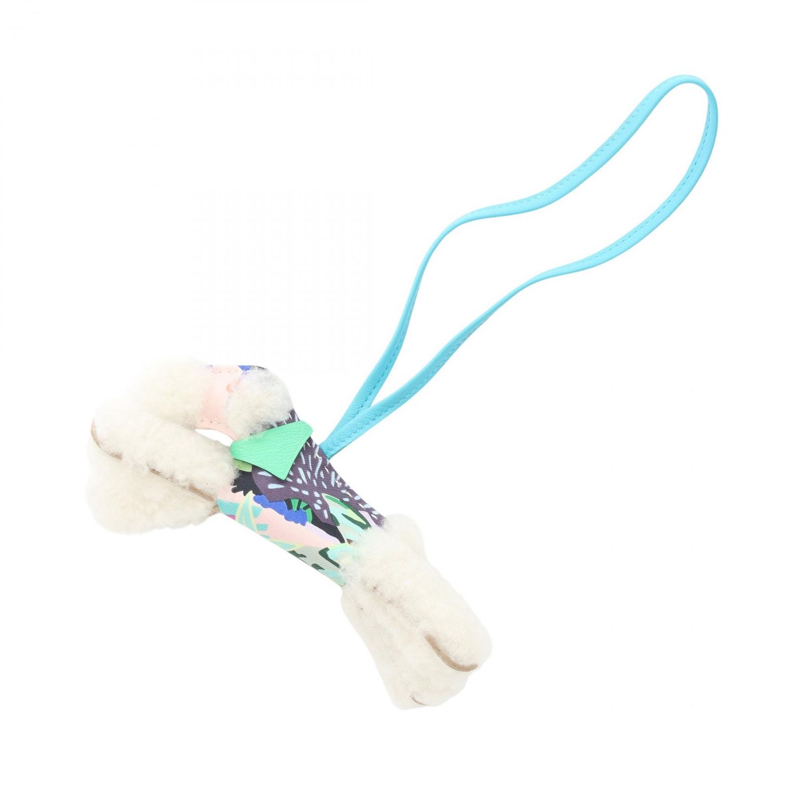 エルメス HERMES チャーム バディチャーム アロハ ブルーアズテック ヴェールコミック ムートン シルク マルチ