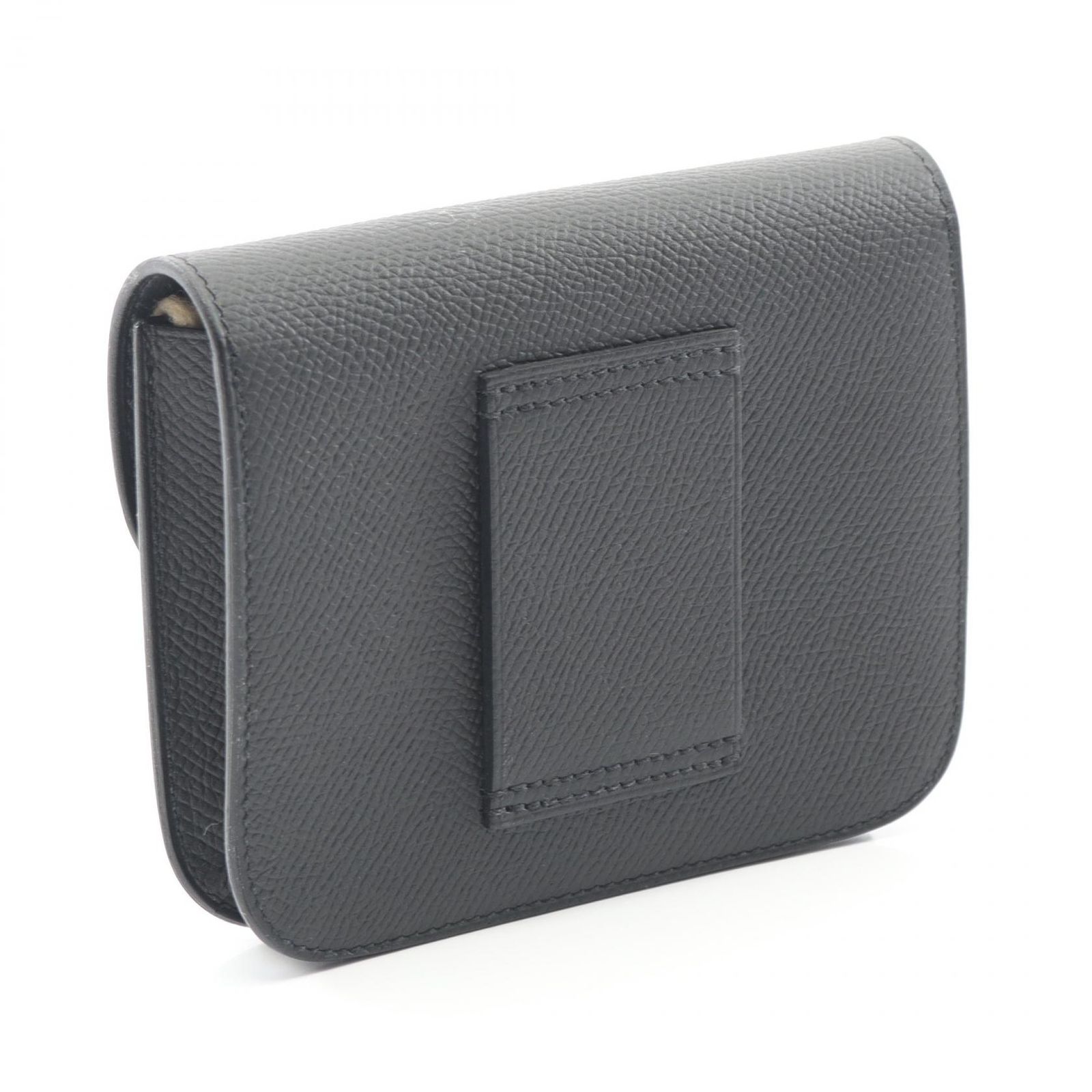 エルメス HERMES 二つ折り財布 コンスタンス スリム ブラック レザー レディース A