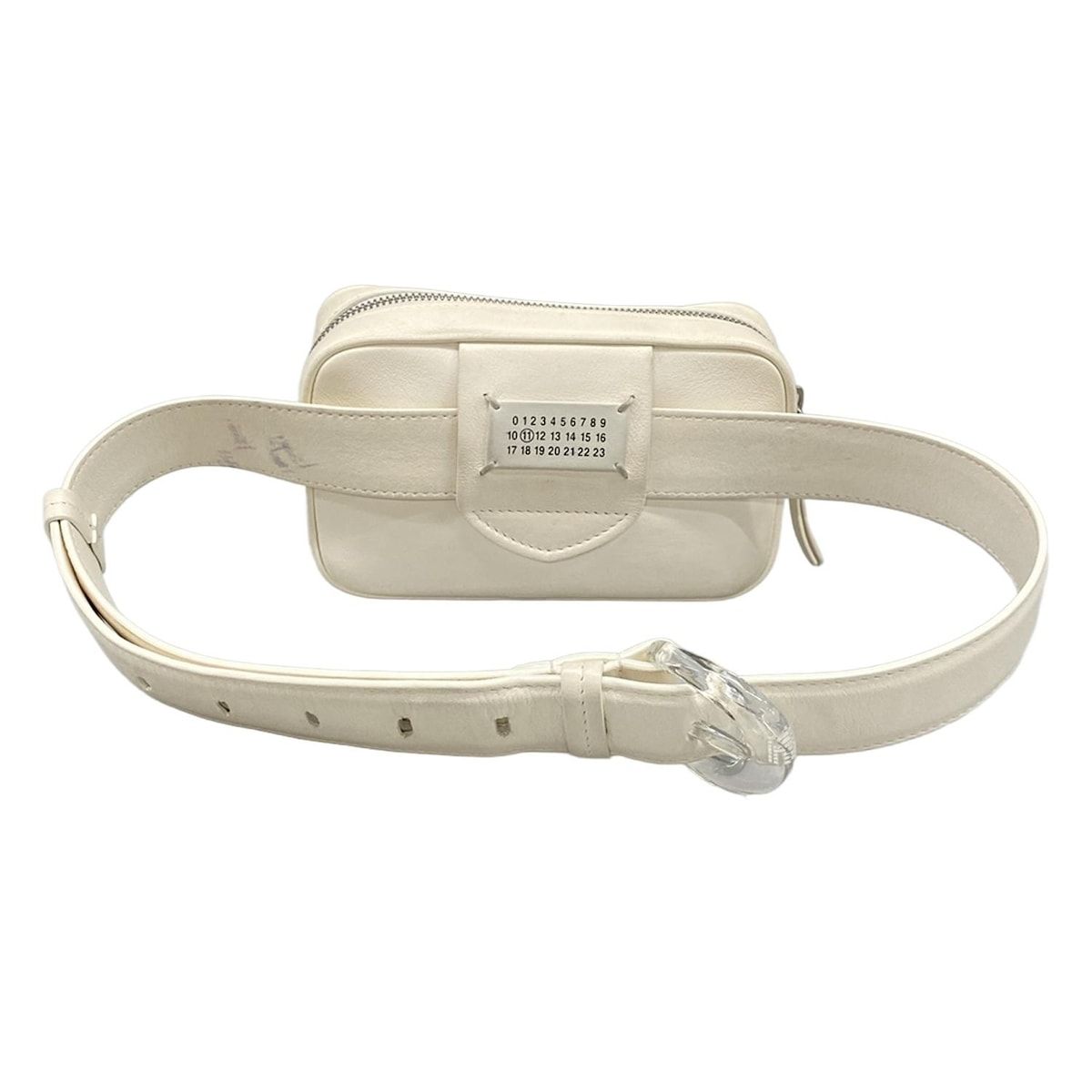 美品　希少モデル　マルジェラ　ウエストポーチ　ボディバッグ　総柄　レザー　白 Maison Margiela(メゾンマルジェラ) ウエストポーチ グラムスラム