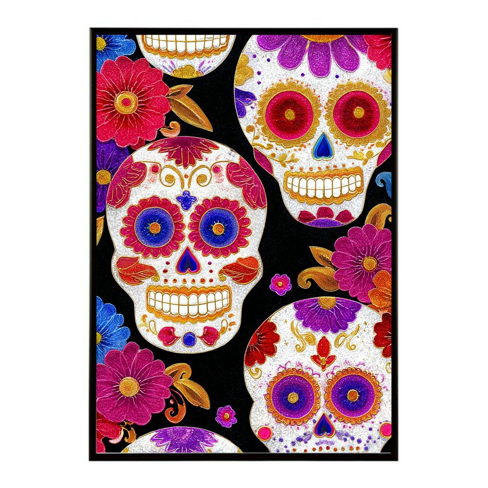 B2サイズ（約51x73cm）】【lm-poster-5406】【フレーム付き】ドクロ