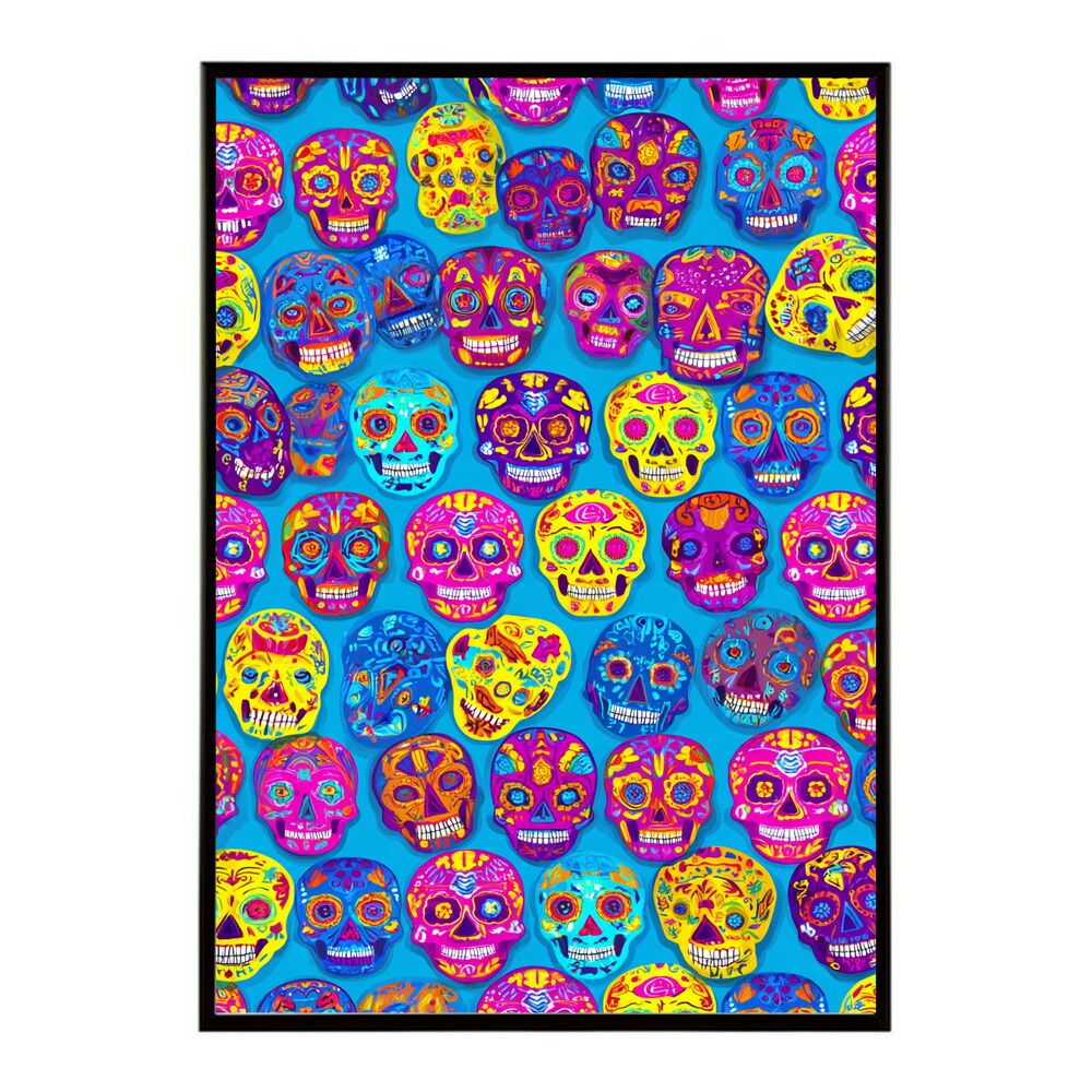 B2サイズ（約51x73cm）】【lm-poster-5402】【フレーム付き】ドクロ