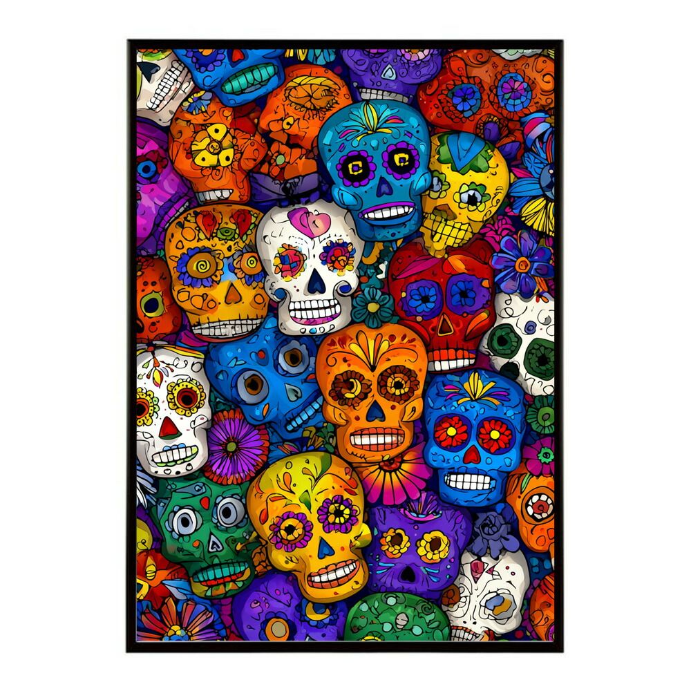 B2サイズ（約51x73cm）】【lm-poster-5406】【フレーム付き】ドクロ