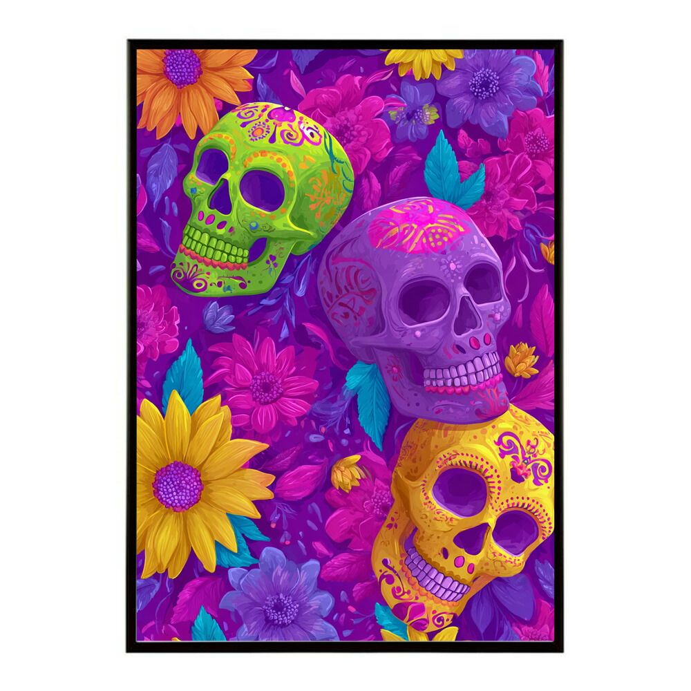 A1サイズ（約59x84cm）】【lm-poster-5392】【フレーム付き】ドクロ